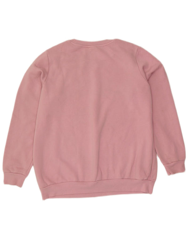Felpa oversize da donna Adidas UK 20/22 XL cotone rosa