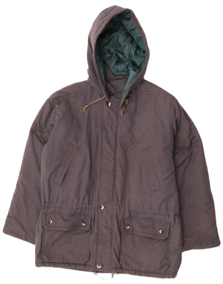Cappotto imbottito con cappuccio da uomo Leader UK 42 XL poliestere grigio