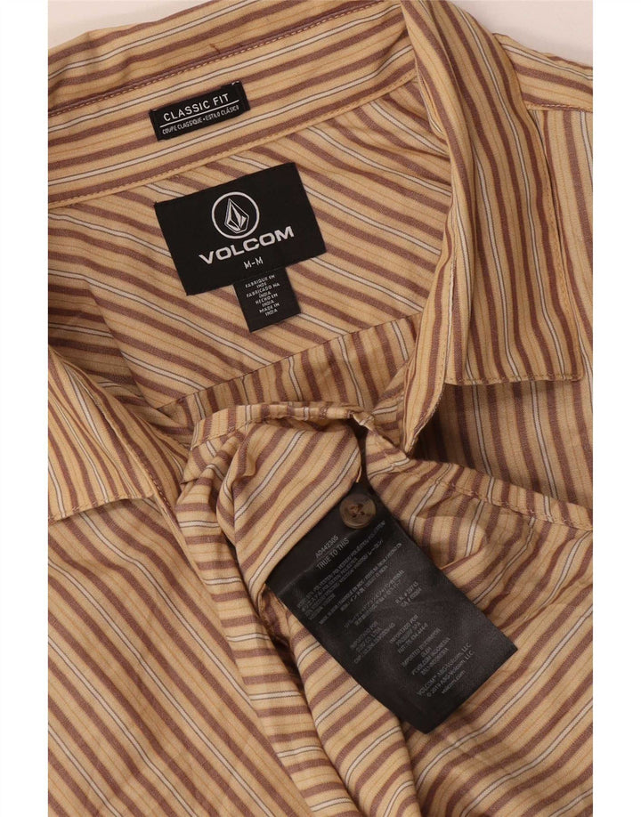 Camicia da uomo Volcom a maniche corte dal taglio classico Poliestere a righe beige medio