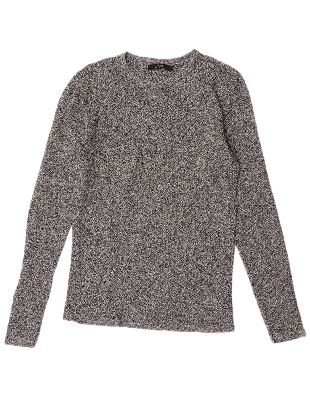 Jack & Jones Top da uomo a maniche lunghe in cotone screziato grigio medio