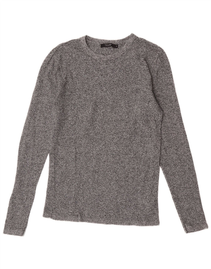 Jack & Jones Top da uomo a maniche lunghe in cotone screziato grigio medio