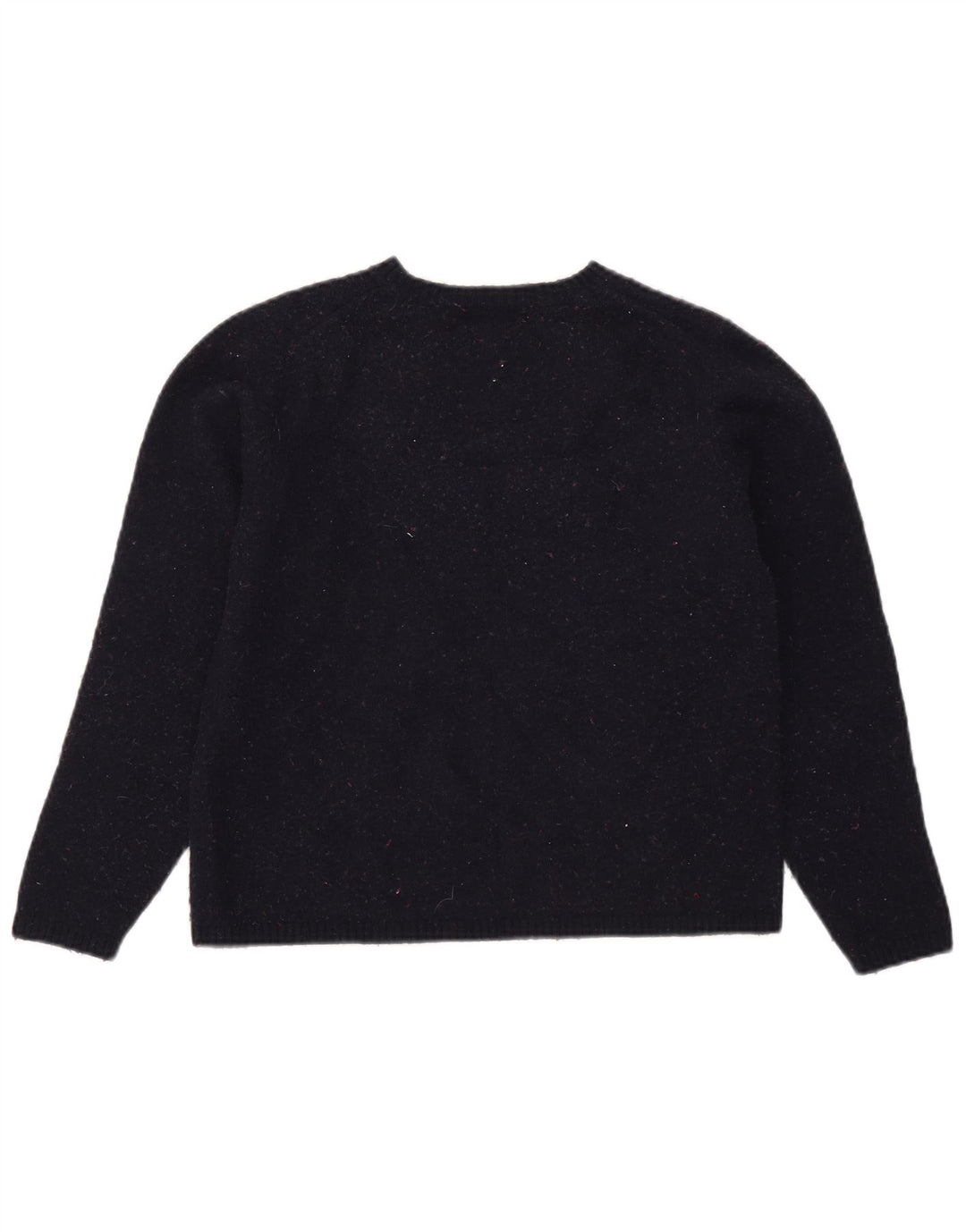 Maglione maglione con scollo a barca da donna L.L.Bean UK 12 Lana medio blu navy