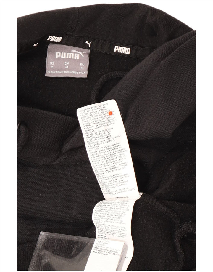 PUMA Mens Hoodie Jumper Medium Black Cotton