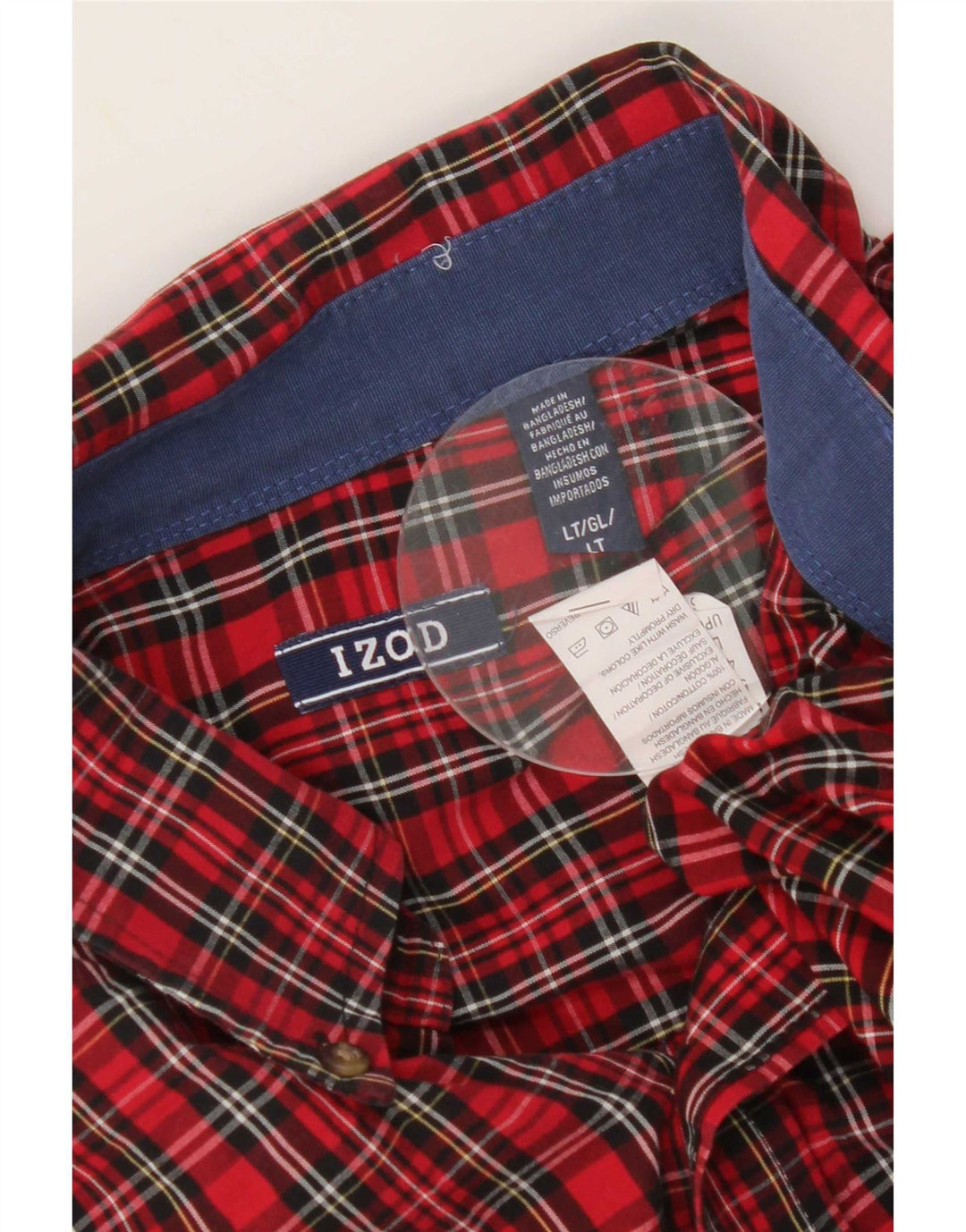 Camicia da uomo Izod grande in cotone scozzese rosso