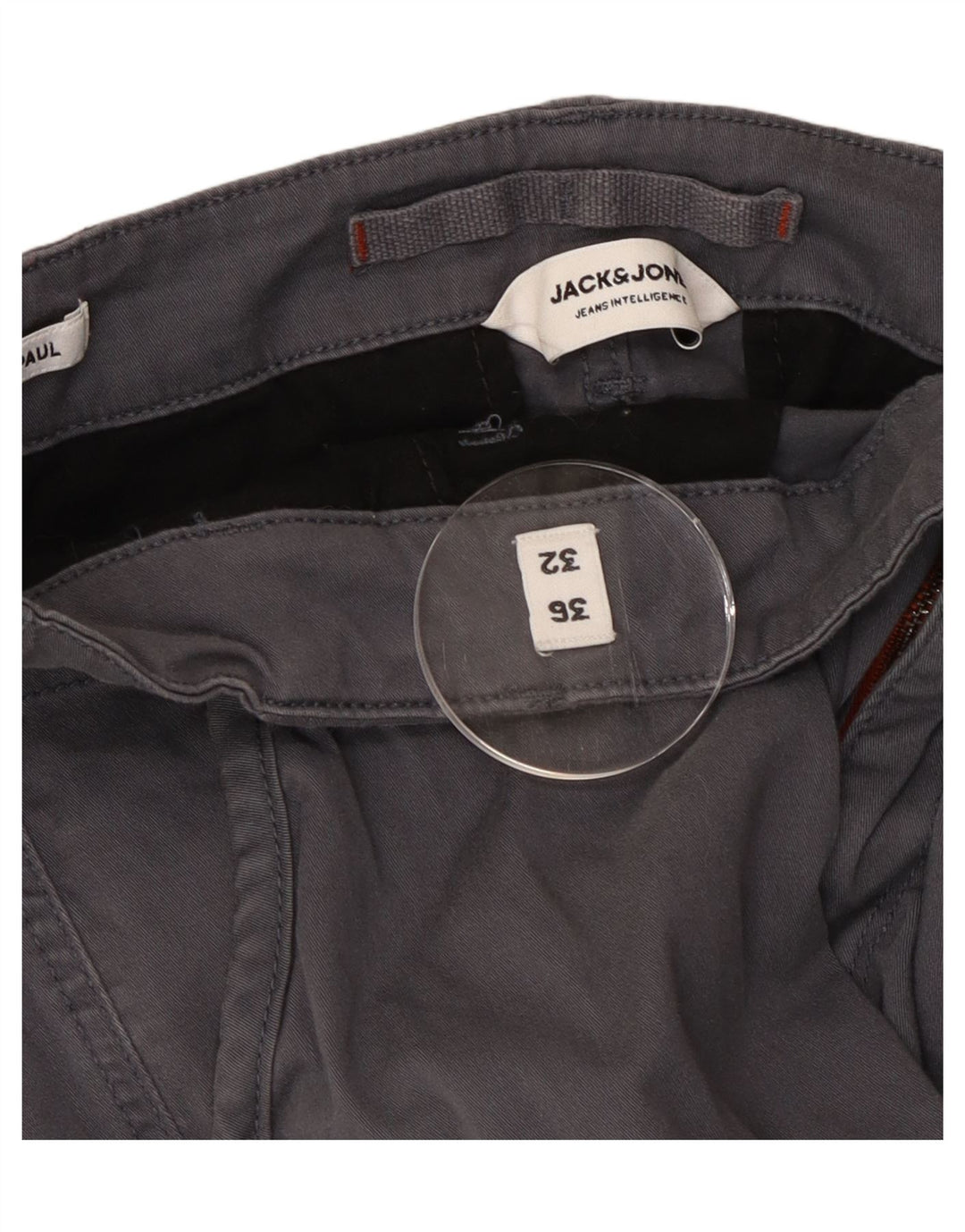 JACK & JONES Pantaloni cargo da jogging Paul affusolati da uomo W36 L29 in cotone grigio