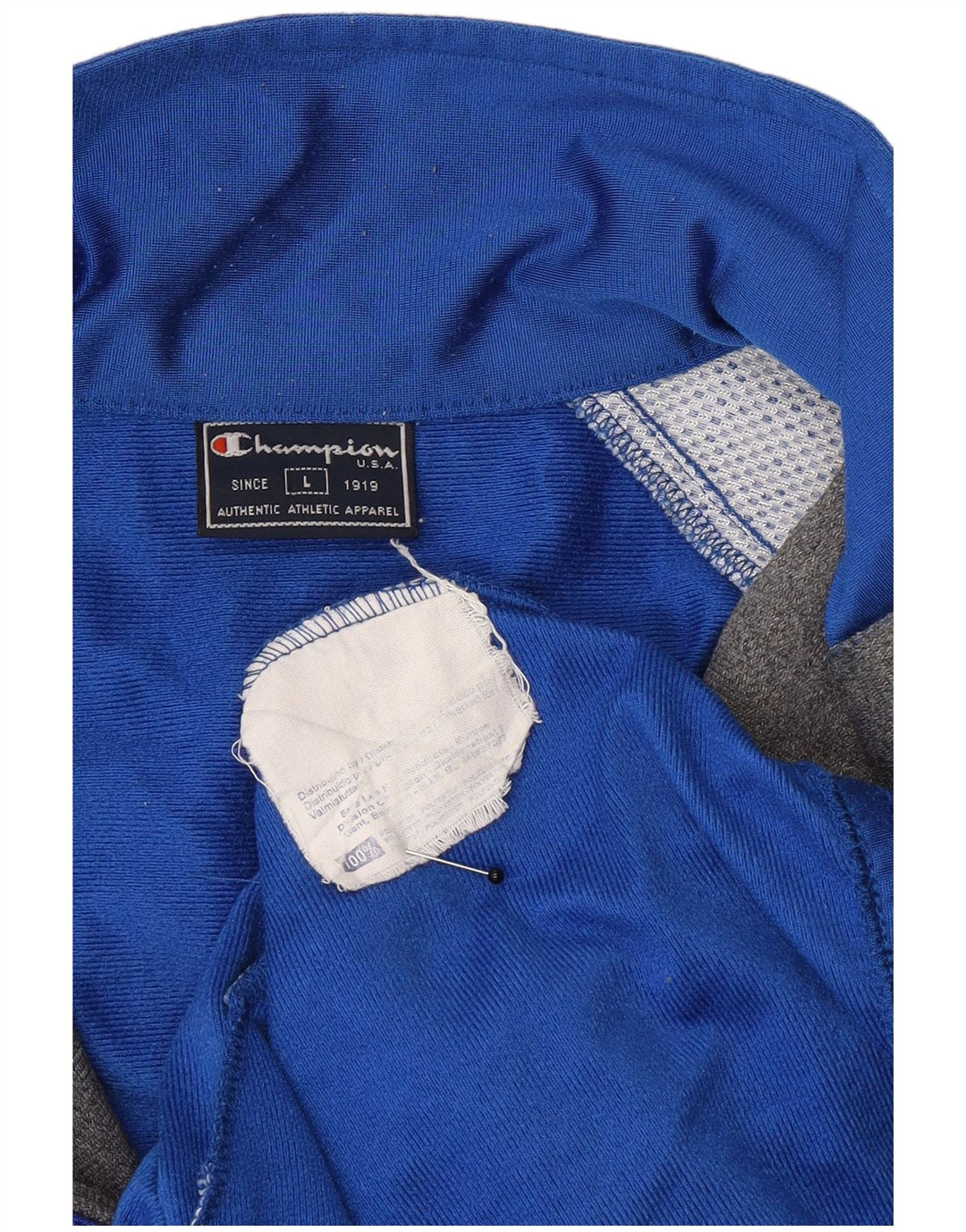 Giacca da tuta grafica da uomo Champion, grande, in poliestere color block blu