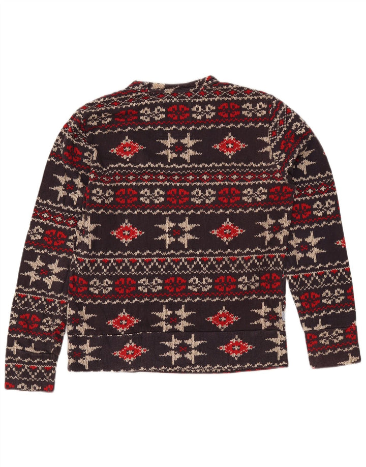 FRANKLIN MARSHALL Felpa con grafica da donna Maglione UK 10 Piccolo Marrone