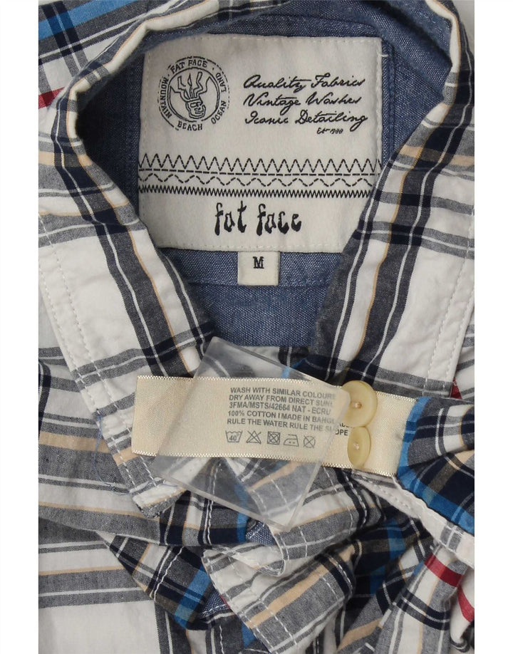 Camicia da uomo Fat Face in cotone a quadri bianco medio