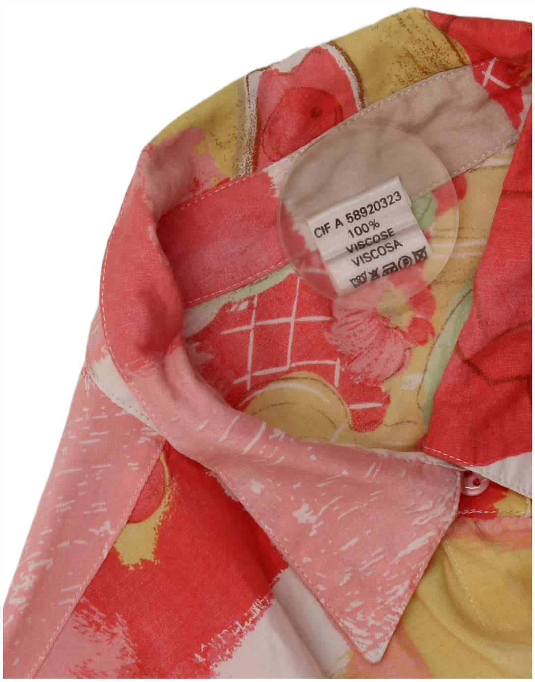Camicetta camicia vintage da donna UK 18 XL Viscosa multicolore