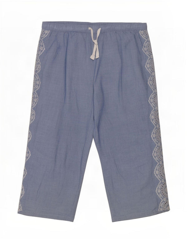 Pantaloni Capri da notte da donna Marks & Spencer UK 14 Large W34 L22 Blu