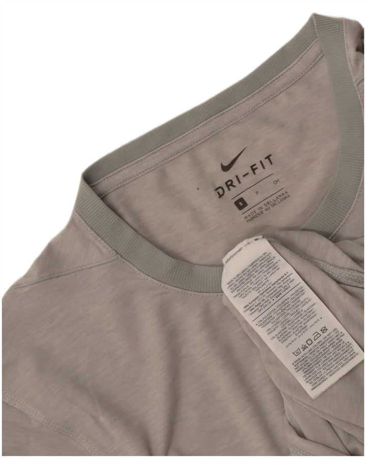 NIKE Mens Dri Fit T-Shirt Top Small Grey Polyester