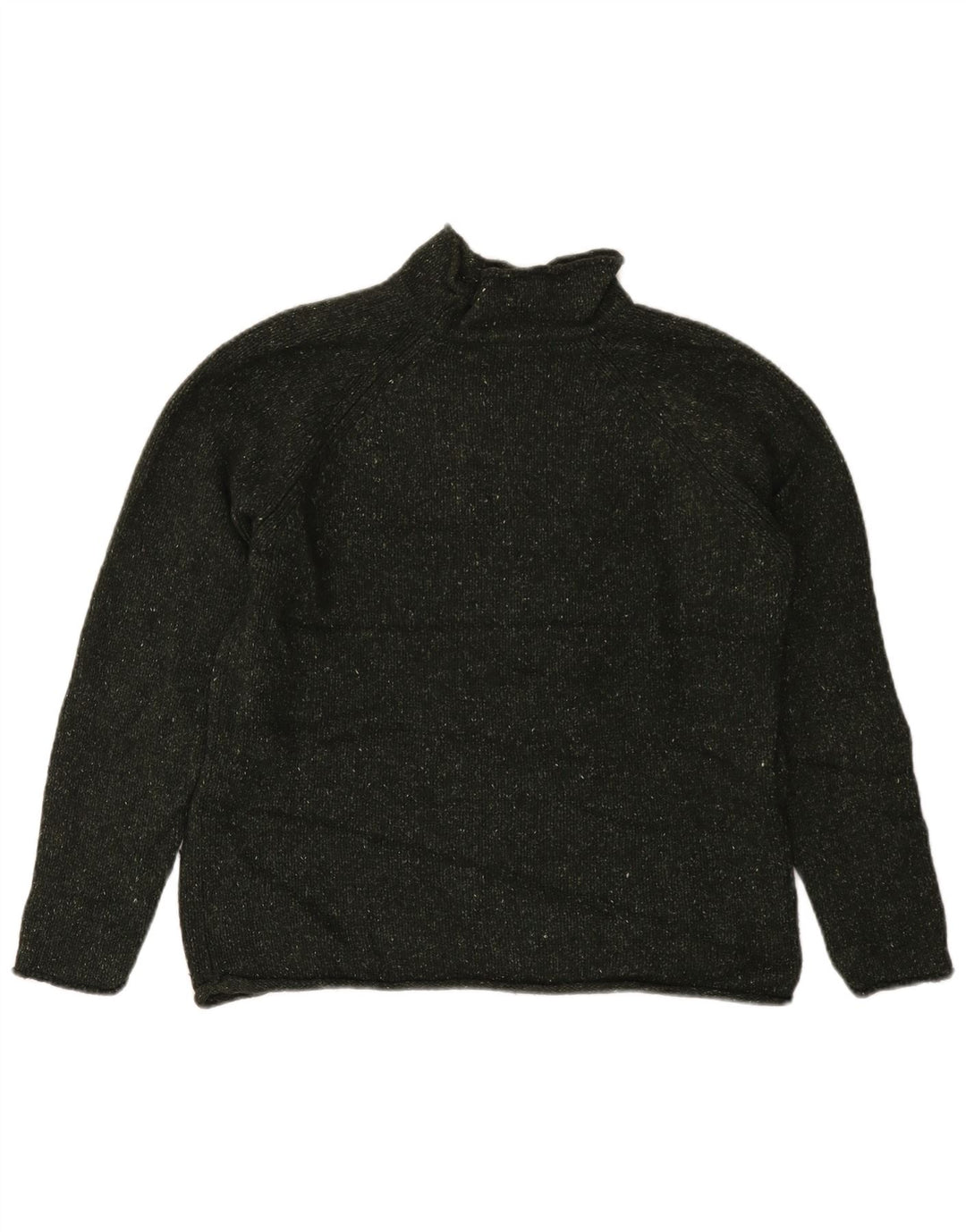 EDDIE BAUER Maglione da donna con collo alto e maglione UK 14 Medio kaki chiazzato