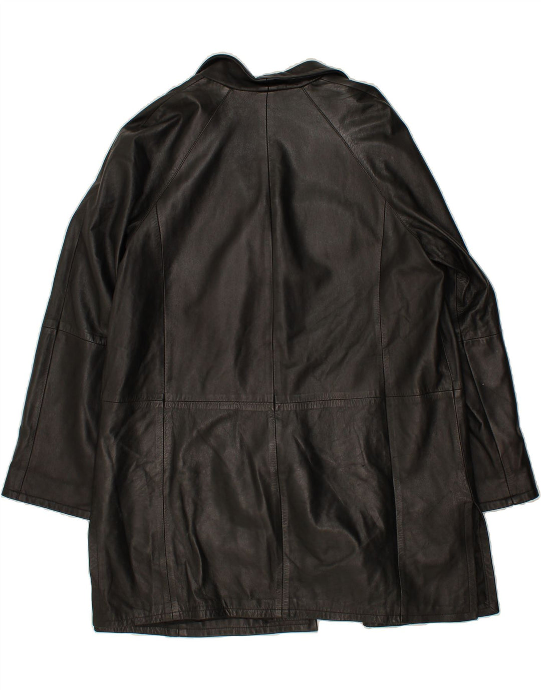 VINTAGE Womens Leather Coat UK 18 XL Black Leather Vintage Vintage and Second-Hand Vintage from Messina Hembry 