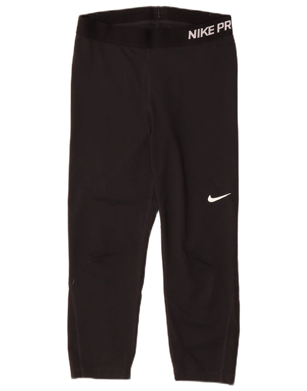 Leggings Nike Dri Fit Graphic Capri da donna UK 12 medio nero poliestere