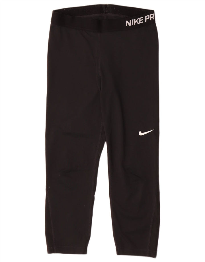 Leggings Nike Dri Fit Graphic Capri da donna UK 12 medio nero poliestere