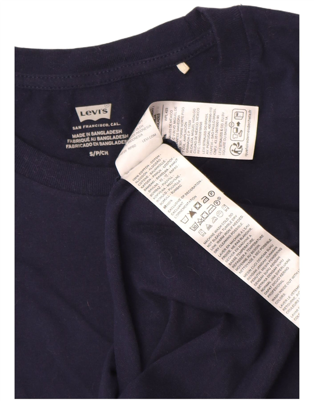 T-shirt da donna Levi's Top UK 10 Small in cotone blu navy