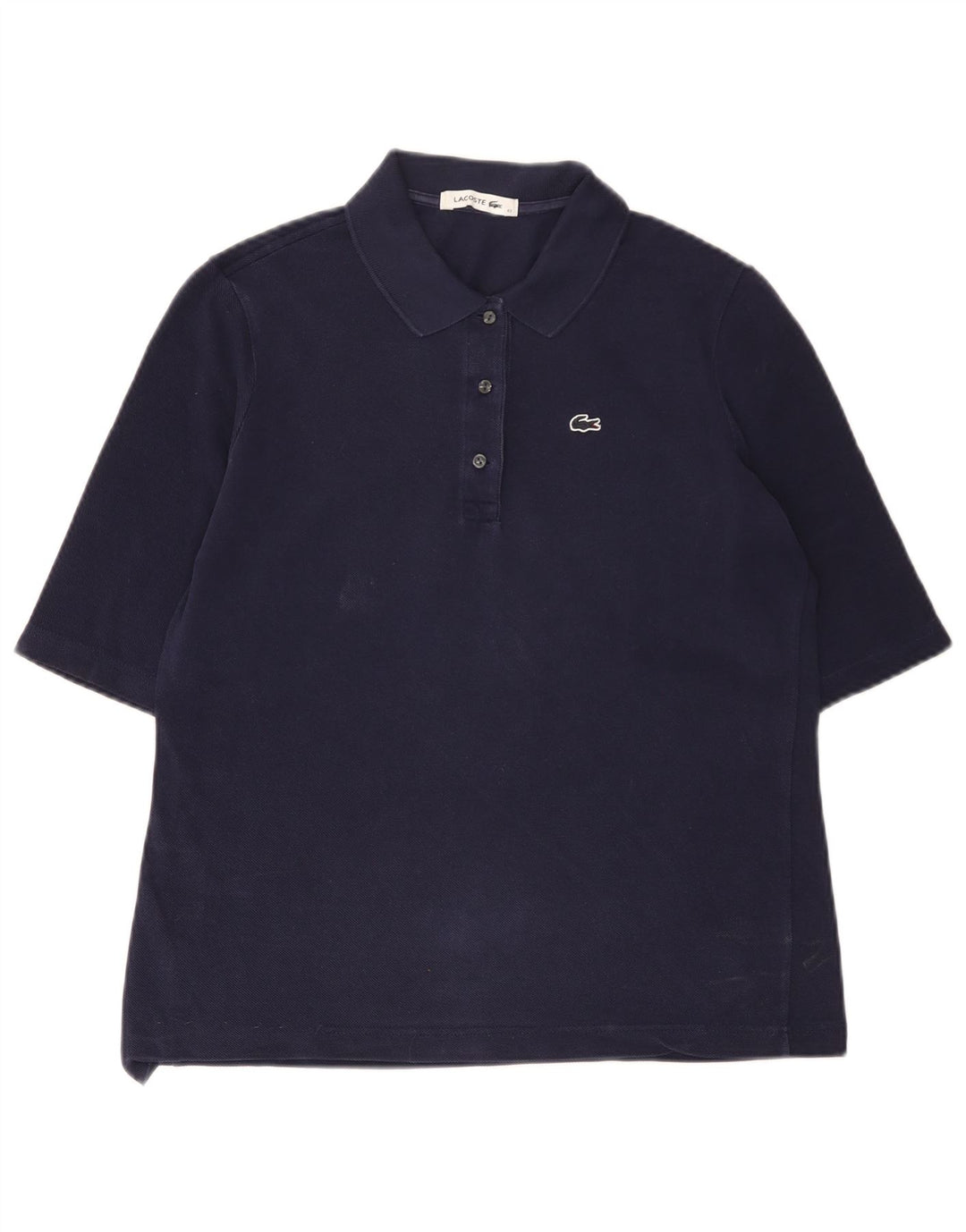 Polo da donna Lacoste taglia 42 grande in cotone blu navy