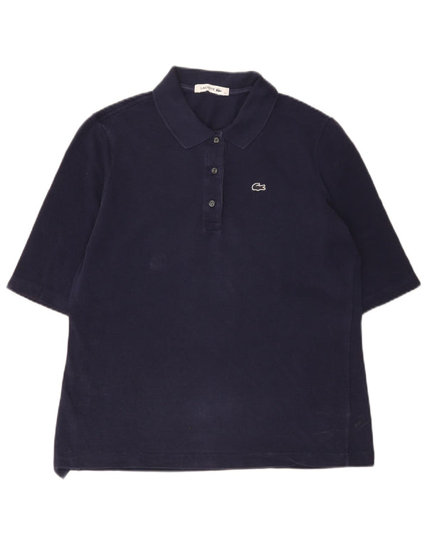 Polo da donna Lacoste taglia 42 grande in cotone blu navy