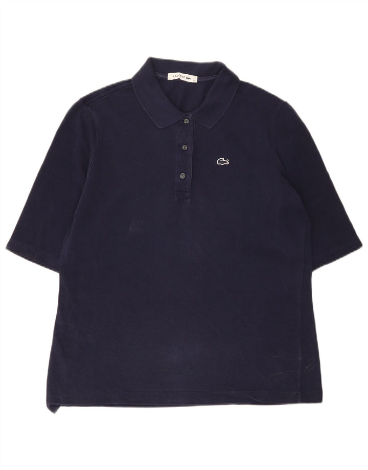 Polo da donna Lacoste taglia 42 grande in cotone blu navy