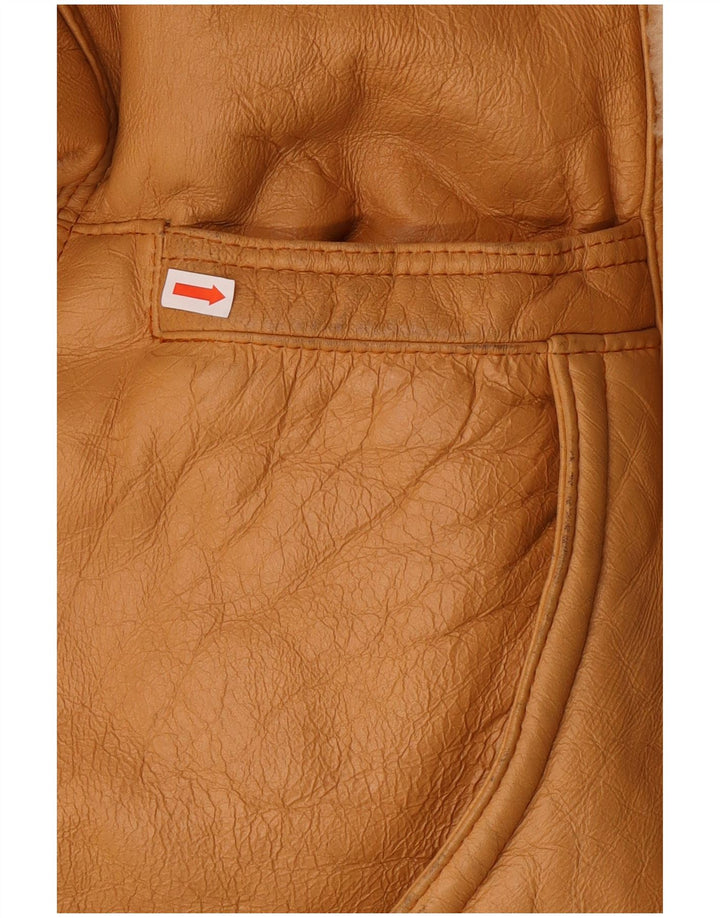 Giacca in shearling vintage da uomo IT 52 XL Shearling marrone