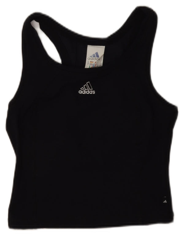 Canottiera corta da donna Adidas UK 10 Small nera in poliammide