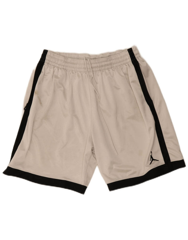 Pantaloncini sportivi Jordan da uomo XL in poliestere color block bianco