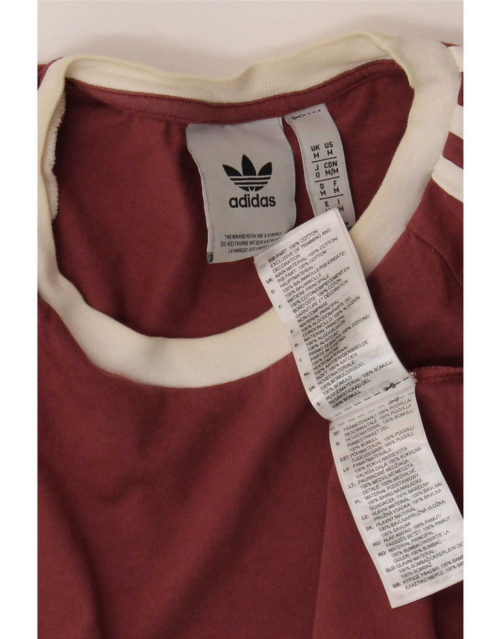 T-shirt da uomo Adidas Top in cotone bordeaux medio