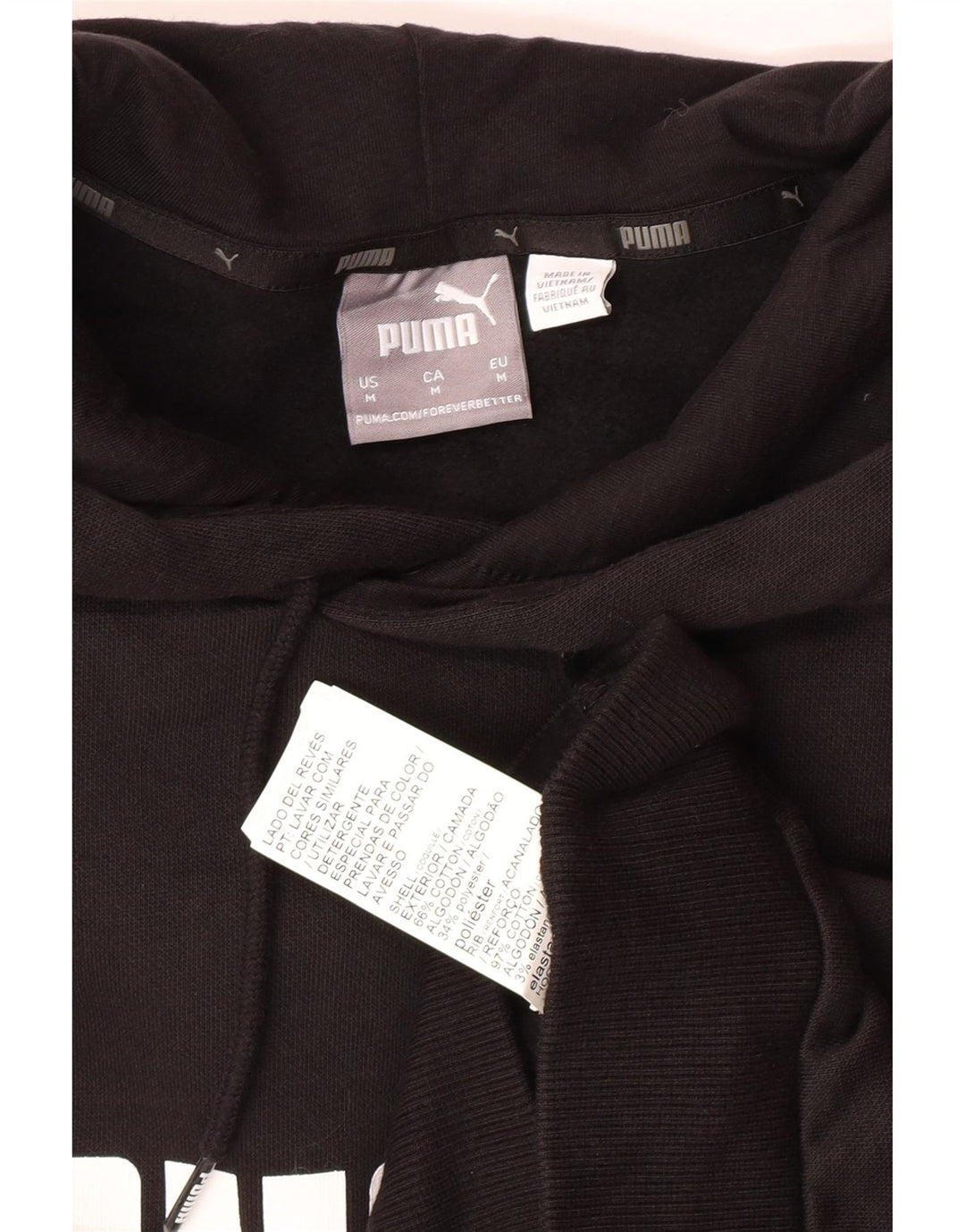 Felpa con cappuccio grafica PUMA da uomo, cotone nero medio