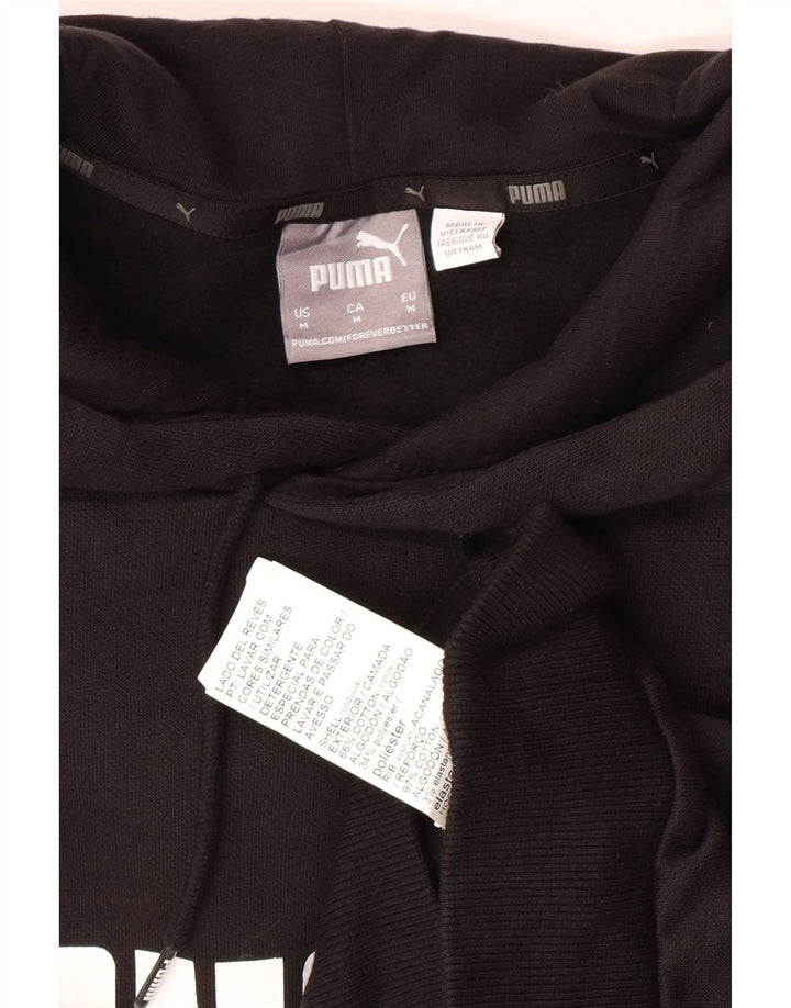Felpa con cappuccio grafica PUMA da uomo, cotone nero medio