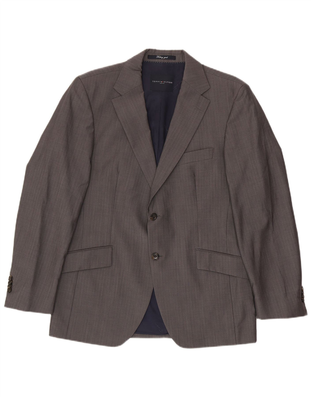 TOMMY HILFIGER Giacca blazer a 2 bottoni sartoriale da uomo UK 38 Grigio medio