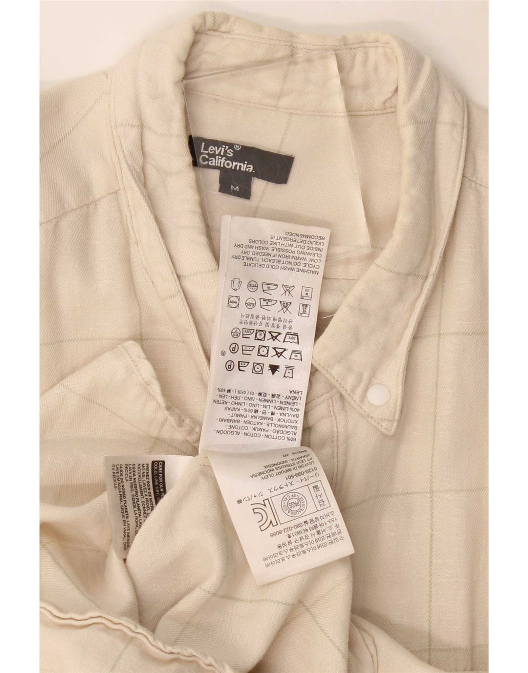 Camicia Levi's da uomo in cotone a quadri beige medio