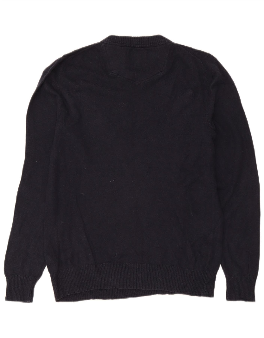 Maglione da uomo con scollo a V Fat Face piccolo in cotone blu navy
