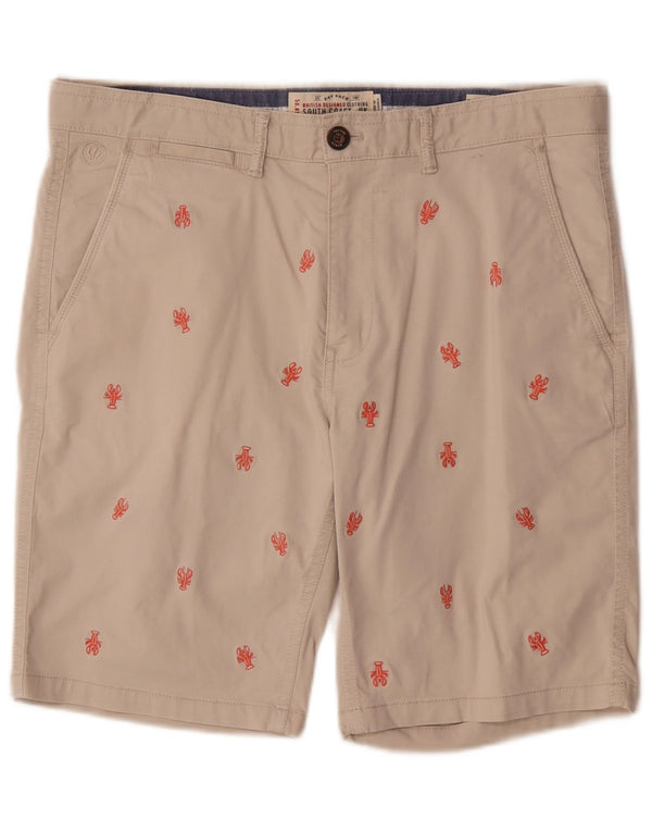 Pantaloncini chino da uomo Superdry W34 grande cotone maculato beige