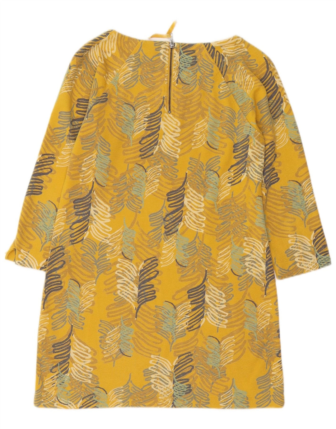 WHITE STUFF Abito a trapezio da donna con maniche a 3/4 UK 10 Piccolo cotone floreale giallo