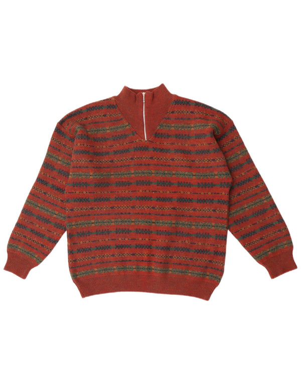 Maglione da uomo con collo con zip Mexx, grande, marrone chiaro, Fair Isle