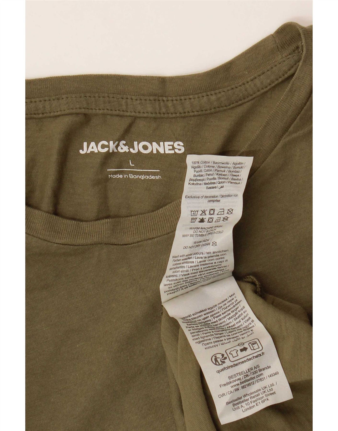 T-shirt da uomo Jack & Jones Top grande in cotone kaki