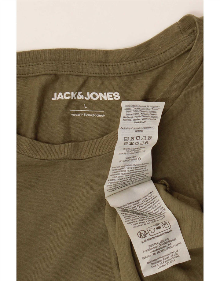 T-shirt da uomo Jack & Jones Top grande in cotone kaki