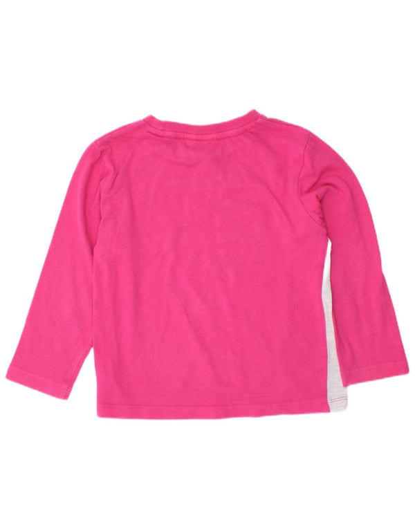 Maglietta grafica per ragazze Fila a maniche lunghe 3-4 anni in cotone color block rosa