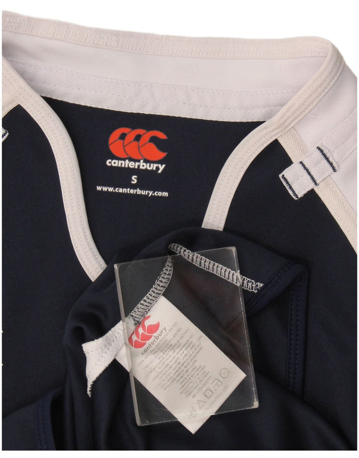 Canterbury - Maglietta grafica da uomo, piccola, in poliestere a blocchi di colore blu navy