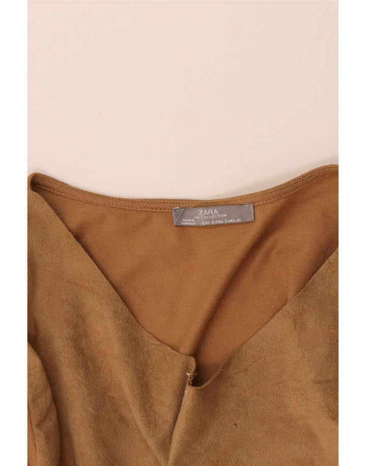 Camicetta Zara Da Donna Top UK 10 Piccola Marrone