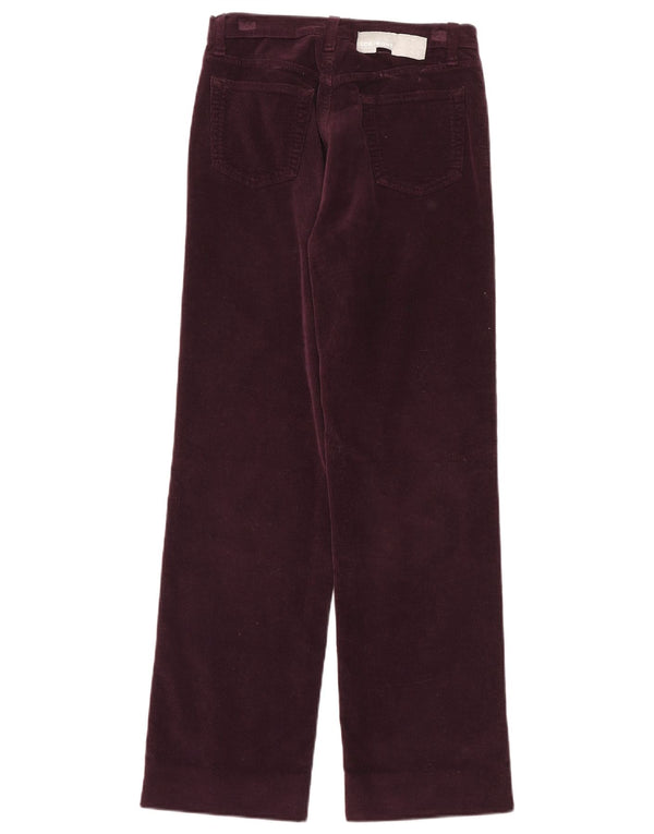 Pantaloni dritti da donna in velluto a coste Iceberg W29 L30 cotone bordeaux