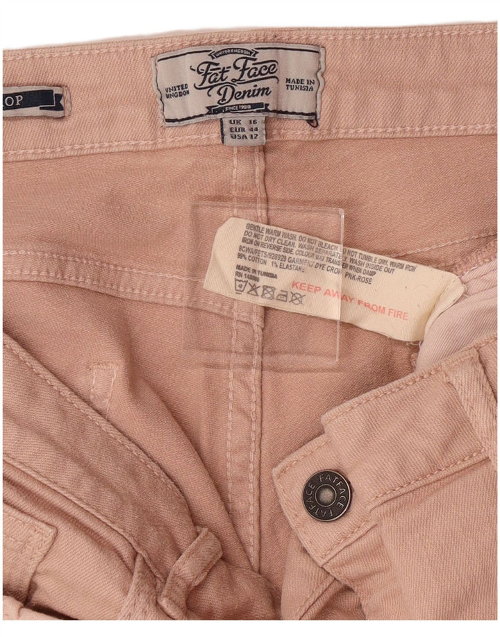 FAT FACE Jeans corti da donna UK 16 Large W34 L23 Cotone rosa