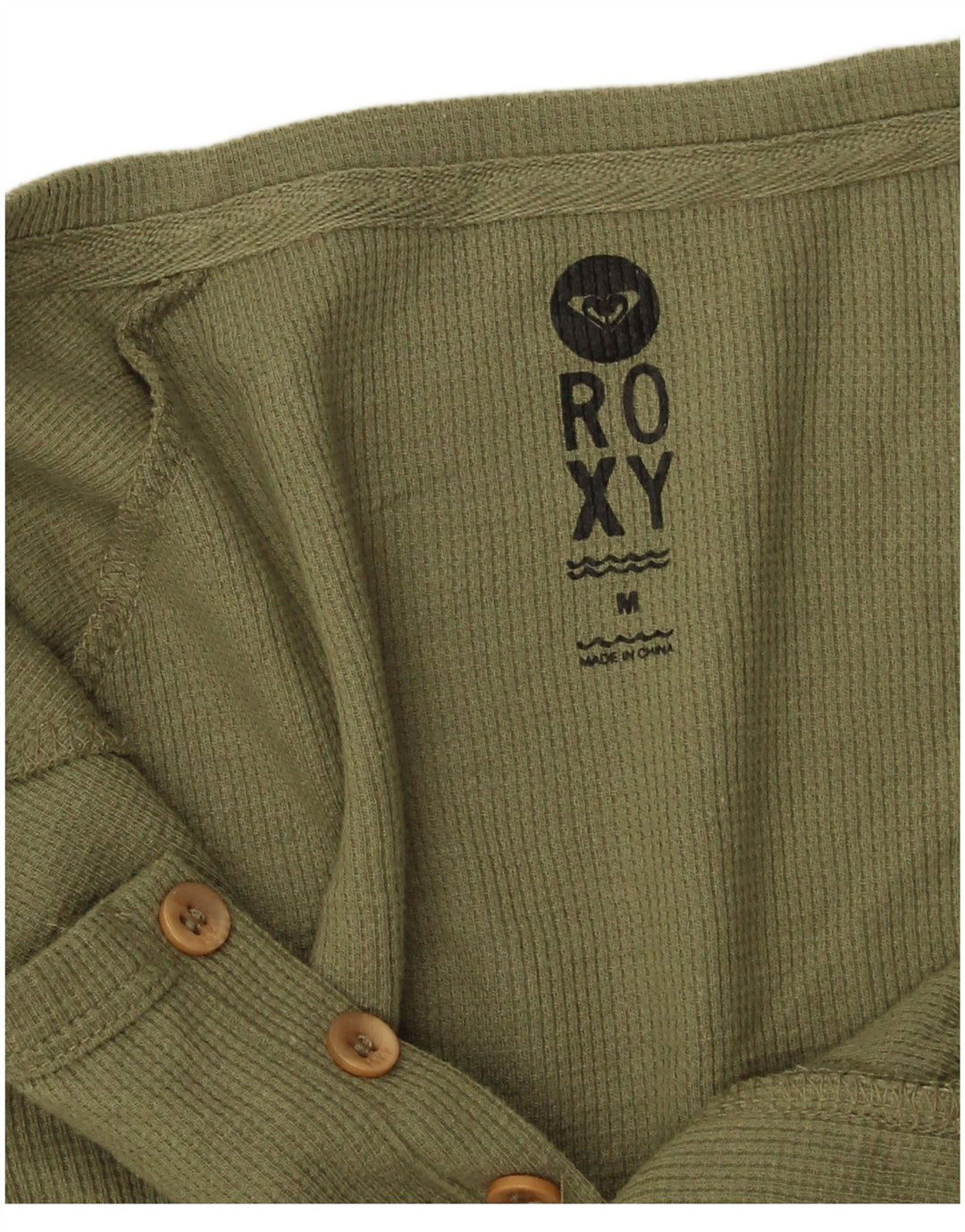Top da donna Roxy manica 3/4 UK 14 poliestere kaki medio