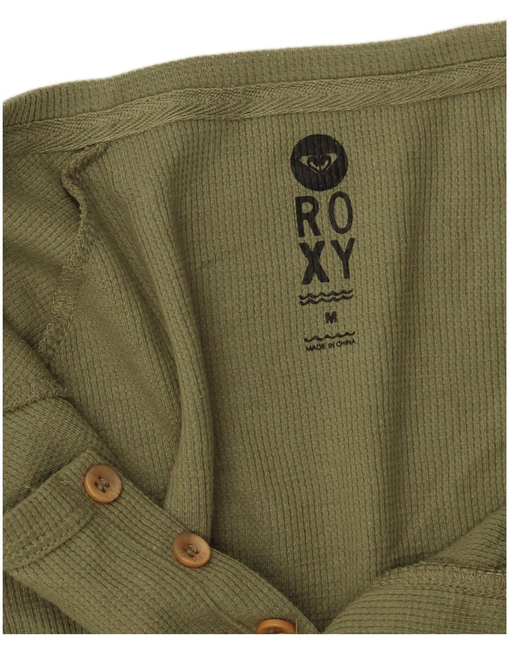 Top da donna Roxy manica 3/4 UK 14 poliestere kaki medio