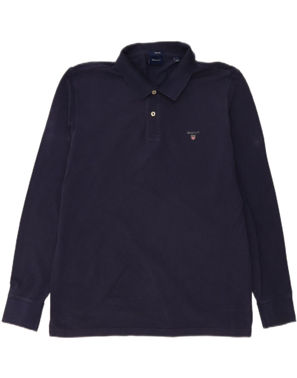 Polo GANT da uomo a maniche lunghe standard XL in cotone blu navy
