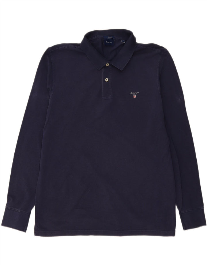 Polo GANT da uomo a maniche lunghe standard XL in cotone blu navy