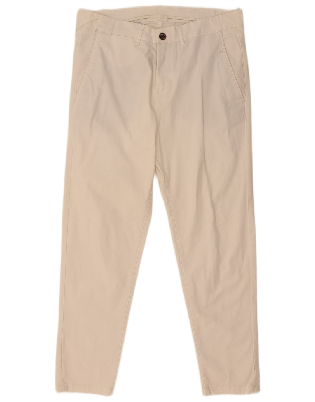 Pantaloni chino slim da uomo Zara EU 38 piccoli W30 L26 bianchi