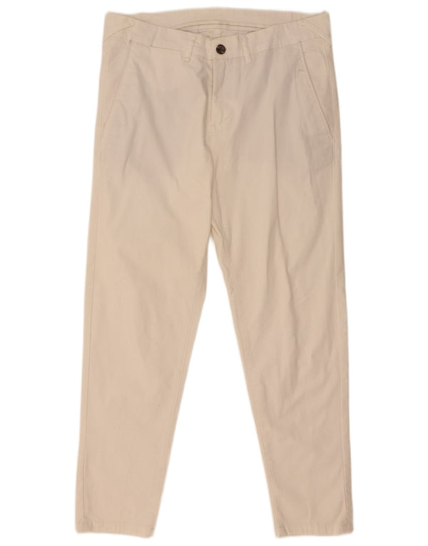 Pantaloni chino slim da uomo Zara EU 38 piccoli W30 L26 bianchi