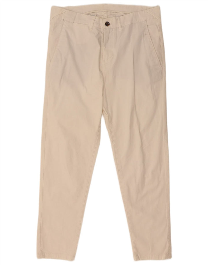 Pantaloni chino slim da uomo Zara EU 38 piccoli W30 L26 bianchi
