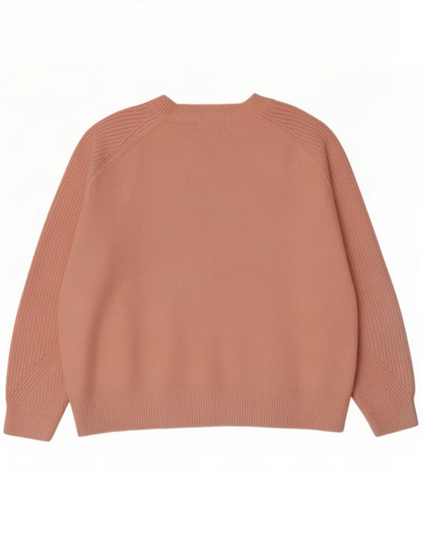 Maglione maglione con scollo a barca da donna Marks & Spencer UK 16 grande acrilico rosa